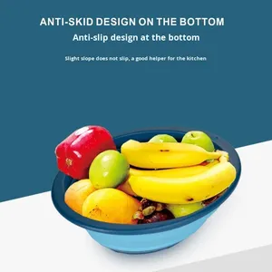 Passoire télescopique en plastique de qualité alimentaire, grand bac à laver les fruits, multifonctionnel, pliable, suspendable, portable, pour le rangement - Product Image 3