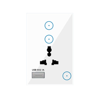 Summao-enchufe inteligente multifunción con Control remoto por aplicación, WiFi, Panel de interruptor de pared integrado con USB