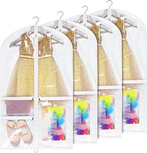 Sac de <span class=keywords><strong>rangement</strong></span> pliable en tissu non tissé et PVC pour vêtements, <span class=keywords><strong>housse</strong></span> anti-poussière pour robes, pour l'organisation des vêtements à la maison et en voyage - Product Image 5