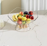 Assiette de fruits transparente de luxe légère assiette d'égouttage boîte de rangement en plastique pour bonbons de haute beauté pour la maison