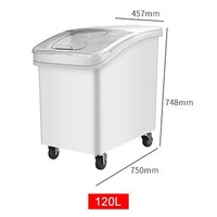 Conteneur de stockage alimentaire sec multi-tailles en vrac, sans BPA, en PP, résistant à l'humidité, pour farine et riz, avec roues