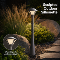 Lampe de jardin LED AC en gros, température de couleur réglable, design abstrait durable, résistante aux intempéries, pour pelouse, villa, patio
