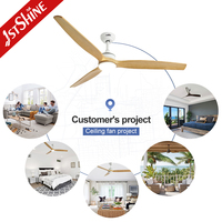 Ventilateur de plafond 1stshine 60 pouces, moteur DC en cuivre pur, ventilateur de plafond moderne en bois massif avec télécommande