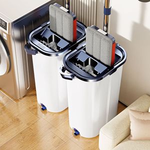 TIDYTECH produits d'entretien ménager 2-en-1 microfibre 360 rotatif nettoyage des sols serpillière plate et seau avec recharge - Product Image 1