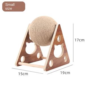 Giocattolo per Gatti con Pallina Graffiante in Legno dal Design Minimalista, Rivestito in Sisal, Interattivo, Rotante e Robusto per la Cura delle Unghie - Product Image 6