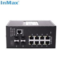 Commutateur de réseau industriel 10G PoE 4X10G SFP + et 8x10/100/1000 ports BaseT(X) commutateur ethernet industriel géré
