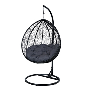 Chaise en fer suspendu pour patio de jardin en rotin au design moderne pour les patios résidentiels des hôtels - Product Image 2