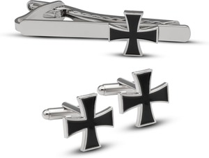Ensemble de boutons de manchette et pince à cravate Uzair Umair OES, qualité supérieure, cadeau religieux, anniversaire et événements - Product Image 1