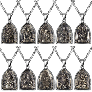 <span class=keywords><strong>จี้</strong></span>สร้อยคอสแตนเลสรูปเทพเจ้าแปดองค์สำหรับผู้ชายเครื่องประดับแนวเรโทรสไตล์อินเทรนด์บลูส์ - Product Image 1