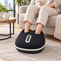Appareil de massage des pieds Shiatsu portable, machine électrique à rouleaux pour les jambes et les mollets avec chaleur infrarouge, vibrations et compression d'air chauffante