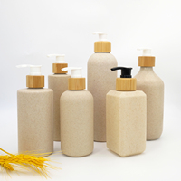 ECO Biodegradable 50ml 100ml 150ml 250ml 300ml 350ml 500ml ml HDPE jerami Lotion botol kosong dengan pompa bambu