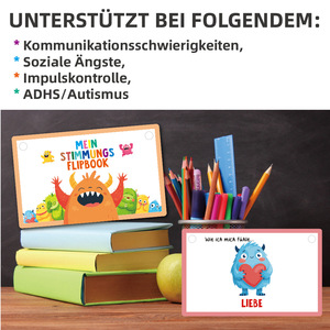 Tarjetas <span class=keywords><strong>de</strong></span> Guía Emocional Alemanas Personalizadas, Tarjetas <span class=keywords><strong>de</strong></span> Aprendizaje <span class=keywords><strong>de</strong></span> Emociones para Niños Preescolares - Product Image 5