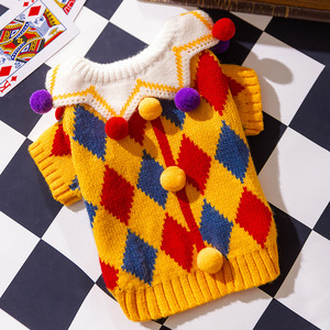 Vêtements pour chien d'automne et d'hiver, <span class=keywords><strong>pull</strong></span> amusant et mignon de clown de cirque, Halloween, écologique, lavage à la main, motif uni - Product Image 6