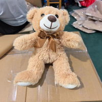 Boneka Beruang Teddy Bordir Multi Warna Grosir dengan Pita, Mainan Plush Isi Kapas PP