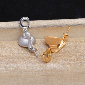 S925 Silver Frosted DIY Accessory Girl's Hat with Universal Buckle Pearl Pendant Empty Holder 10-12DIY <b>Jewelry</b> <b>Cases</b> 5696 - Product Image 2