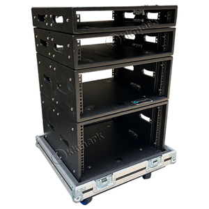 Mới có thể tháo rời 19 "2U 4U 6U 8U 10U khuếch đại bánh răng bằng gỗ hộp Stackable và khóa Rack mount Giao thông vận tải trường hợp chuyến bay - Product Image 1