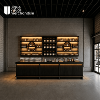 Étagères en fer de style industriel personnalisées, équipées de LED, porte-bouteilles mural, présentoir à vin, armoire de présentation