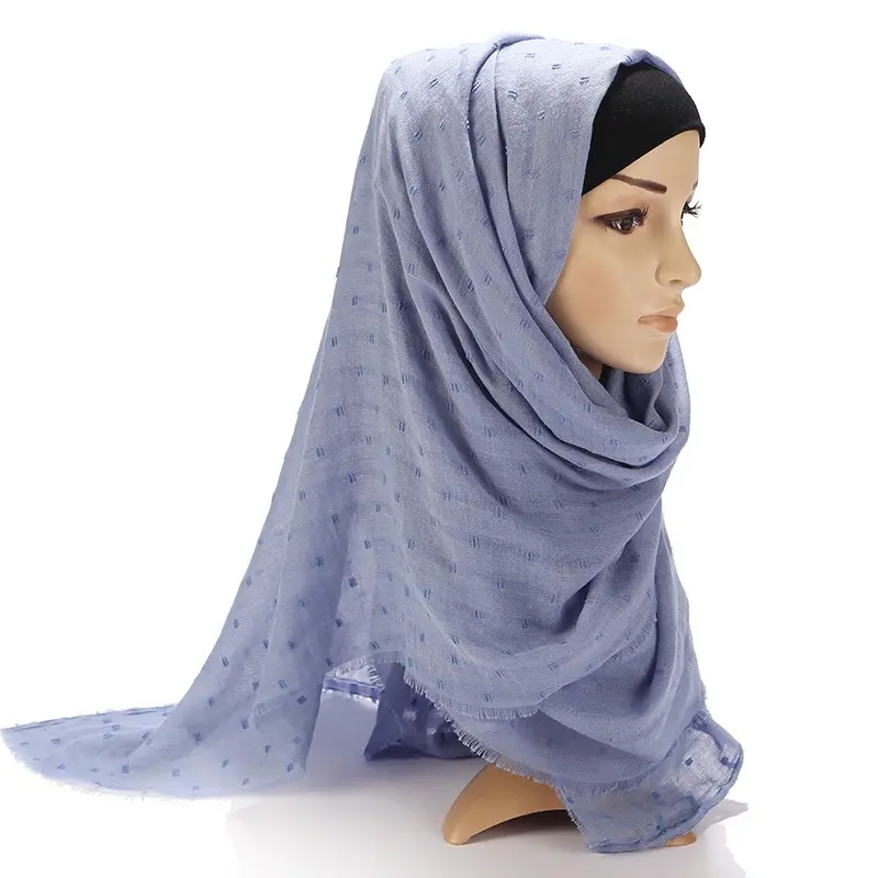 タッセル装飾イスラム教徒ヘッドクロスマレーシアソフトコットンヒジャーブスカーフ