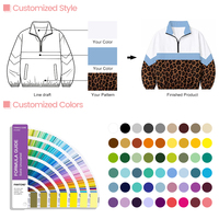 Sweat-shirt à carreaux gingham multicolores style universitaire pour femme, coupe ample, doublure polaire