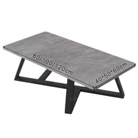 Table basse moderne réglable en hauteur, pliable, avec structure en fer et plateau en bois de bouleau, design compact pour petits appartements