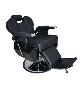 Fauteuil de barbier hydraulique noir robuste, 360° °   Chaise de <span class=keywords><strong>coiffure</strong></span> pivotante et inclinable avec appui-tête et repose-pieds réglables - Product Image 2