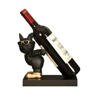 Nhựa pháp Bulldog tượng, rượu vang Kính chủ rượu vang giá Bảng trang trí nội thất trang trí động vật Hươu Voi con chó trang trí