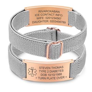 Factory-direct Customization Stainless Steel Medical Alert Bracelet with Curved Card <strong>Engraving</strong> Black Fashionable <strong>Bangles</strong> - Product Image 5