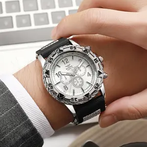 Fashion silica strap watch simple large dial European and American men's quartz watch