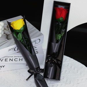 Rosa Eterna Preservata in Scatola Regalo con Finestra in PVC Nero, Fiore Fresco Duraturo per Regali di San Valentino e Compleanno - Product Image 4