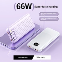 Nuevo Estilo, Carga Rápida, Cuatro Cables, 20000 mAh, Batería de Polímero de Litio Ultrafina, Uso Transfronterizo, Fuente de Energía Móvil para Exteriores