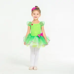 DL025 Green cute glitter tutu skirts girls ballet skirt ballet wear girls kids dance wear girls western dance costumes