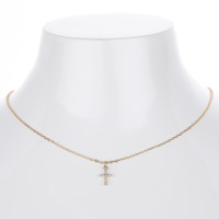 Collier pendentif croix en argent massif 925 plaqué or vermeil