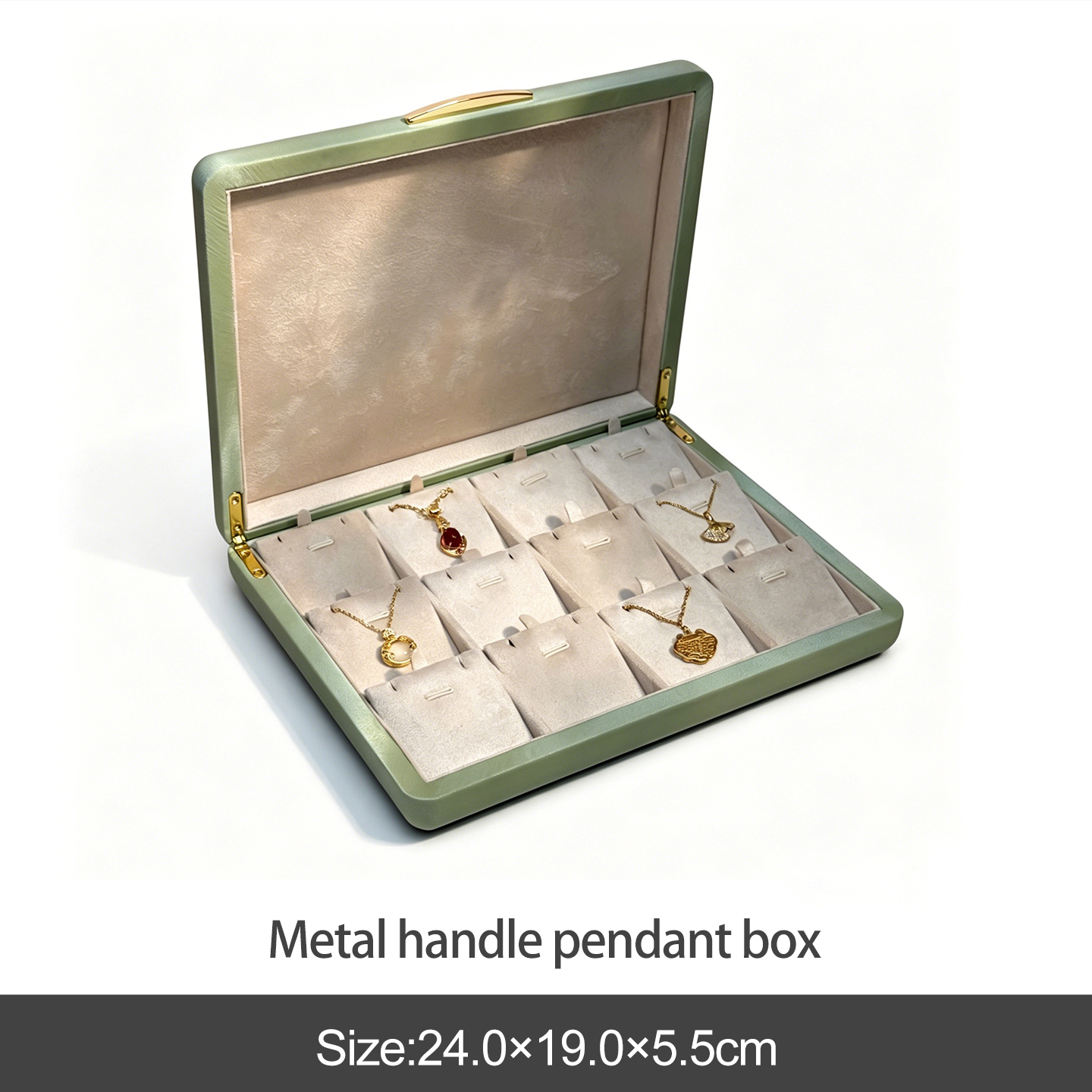 Green metal handle pendant box