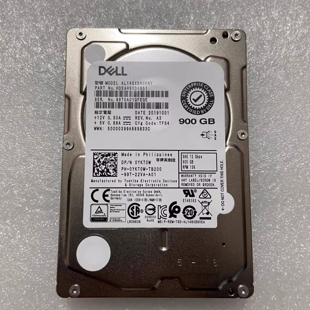 Original 900GB SAS 15K 12G 2.5inch  Hard Drive RT8MY YKT0W XTH17 ST900MP0026 600G Server HDD