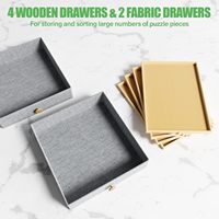 Table de puzzle de 1500 pièces avec pieds réglable à 5 angles inclinables avec 6 tiroirs et couvercle "x 26" planche de puzzle en bois