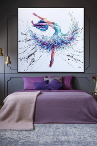 Pittura Ballerina di arte della parete di danza moderna testurizzata - Product Image 3
