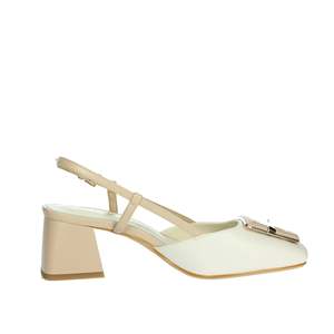 Laura Biagiotti Women's Slingback <b>Pumps</b> Beige 8991 Square Toe Heel - Product Image 4