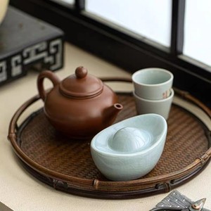 เครื่องประดับเซรามิก Ru Ware Crackle Ingot สีฟ้า งานแฮนด์เมด ของตกแต่งโต๊ะ ของตกแต่งบ้าน - Product Image 5