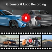 AZDOME kamera mobil M200, kamera dasbor HD penuh WIFI Built-in g-sensor WDR kotak hitam mobil mudah dipasang kamera dasbor 1080P pintar