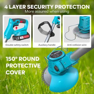 Lithium Battery Grass Cutter <b>Weed</b> Eater Trimmer Cordless Garden <b>Tools</b> Lawn Mower Brush GT-4003 Cordless Design Operates Quietly - Product Image 6