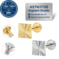 Pendientes de Titanio de Grado Implante ASTM F136 JIAXIN con Rosca Interna para Labret, Hélix, Tragus y Labio, Joyería Fina para Piercing Corporal