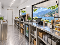 ETODEVICE Cuisine modulaire extérieure en conteneur maritime, bâtiment de restauration personnalisé, restaurant préfabriqué en conteneur maritime