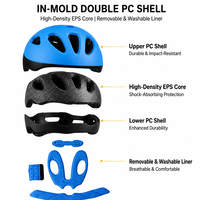 Casque de vélo pour enfant OEM personnalisé avec corps en EPS moulé, lumière arrière détachable et rechargeable pour usage extérieur