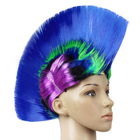 70s 80s Disco Rock Dance Party Perruque Punk Mohawk Mohican Cockscomb Style Cheveux Accessoire