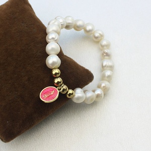 Bracelet en perles élastiques <span class=keywords><strong>de</strong></span> style chrétien avec pendentif saint en émail ReligionEnamel, perles <span class=keywords><strong>de</strong></span> perles/<span class=keywords><strong>Miyuki</strong></span>/cuivre, bijoux en gros - Product Image 6