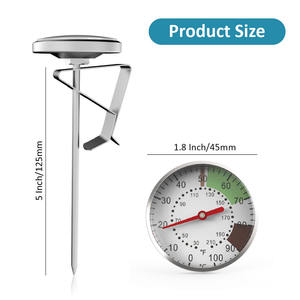 ミルクコーヒー茶肉用ステンレスダイアル温度计 | 125mmプローブ | バッテリー不要 - Product Image 6