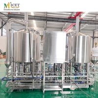 Équipement de brassage artisanal MICET, système de brasserie automatisé de 500 L, cuves de fermentation, kit de tuyauterie, conception compacte pour les petites brasseries