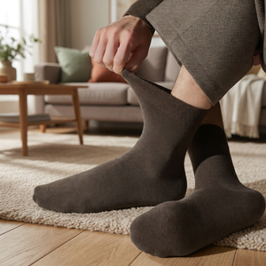Chaussettes d'affaires en coton pour hommes, tricotées côtelées, antibactériennes, absorbant la transpiration, résistantes aux odeurs, en boîte cadeau, pour l'automne, ODM - Product Image 3