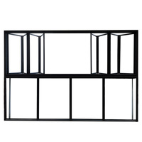 Fenêtre pliante en aluminium et verre, fenêtres pliantes pour balcon, fenêtres pliantes en bois