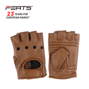 Gants de vélo demi-doigt en peau de mouton, pour hommes/femmes, avec tampon éponge sur le côté - Product Image 1